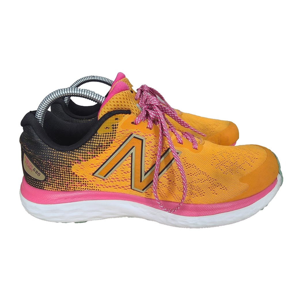 New‎ Balance Fresh Foam 680v7 Running Shoes Womens 9 B Orange Sneakers Trainers